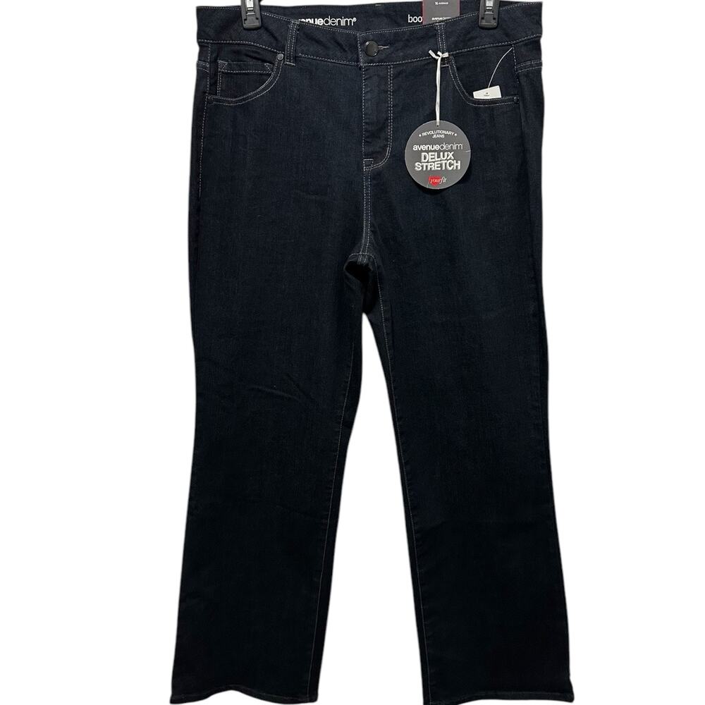 AVENUE Jeans Womens Size 16 Average Bootcut Stretch Dark Wash